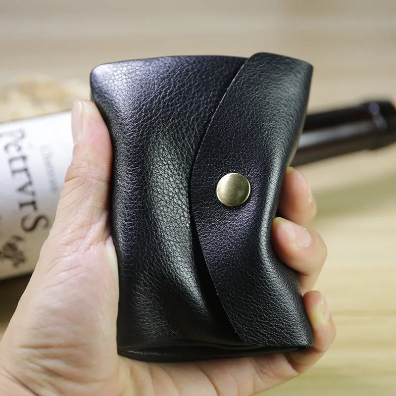 Mini Womens Wine Leather Billfold Wallet Small Wallet with Coin Pocket Envelope Wallet for Ladies