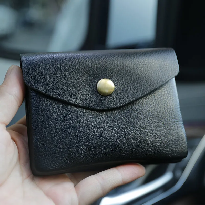 Mini Womens Wine Leather Billfold Wallet Small Wallet with Coin Pocket Envelope Wallet for Ladies