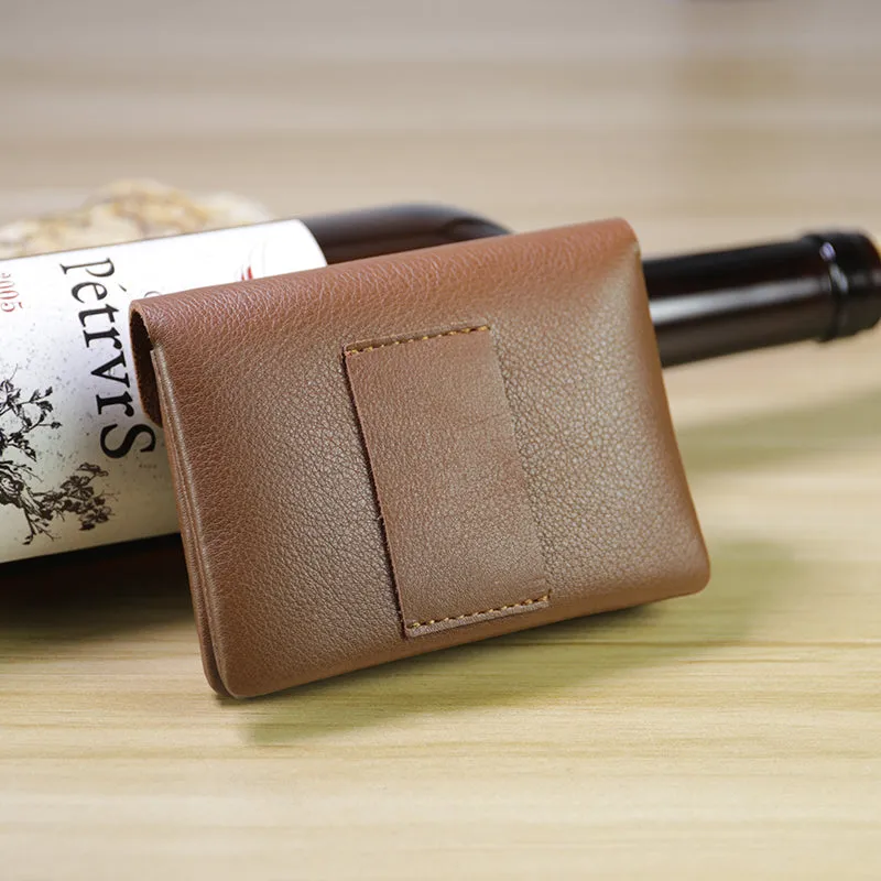 Mini Womens Wine Leather Billfold Wallet Small Wallet with Coin Pocket Envelope Wallet for Ladies