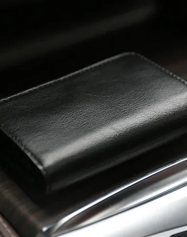 Minimalist Womens Light Pink Leather Billfold Wallet Small Wallet with Coin Pocket Slim Wallet for Ladies
