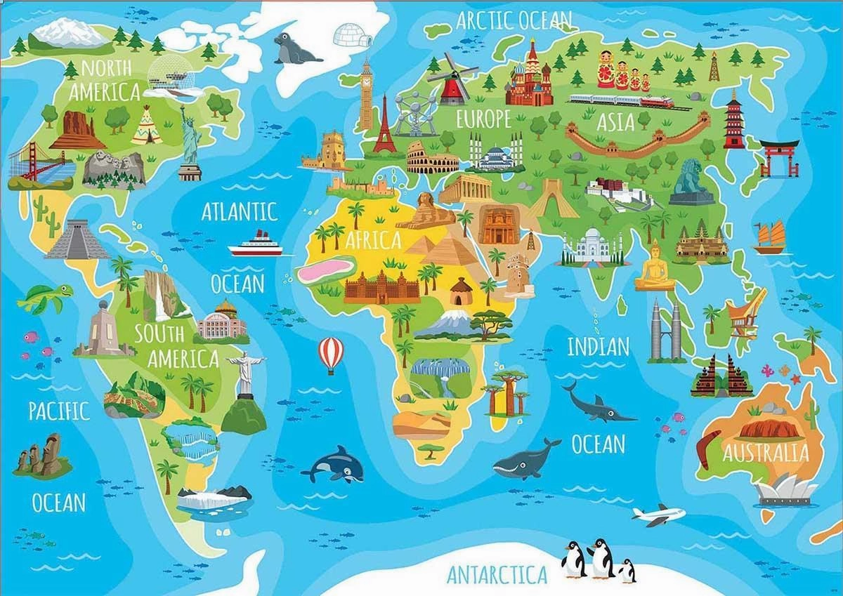 Monuments World Map 150 Puzzle