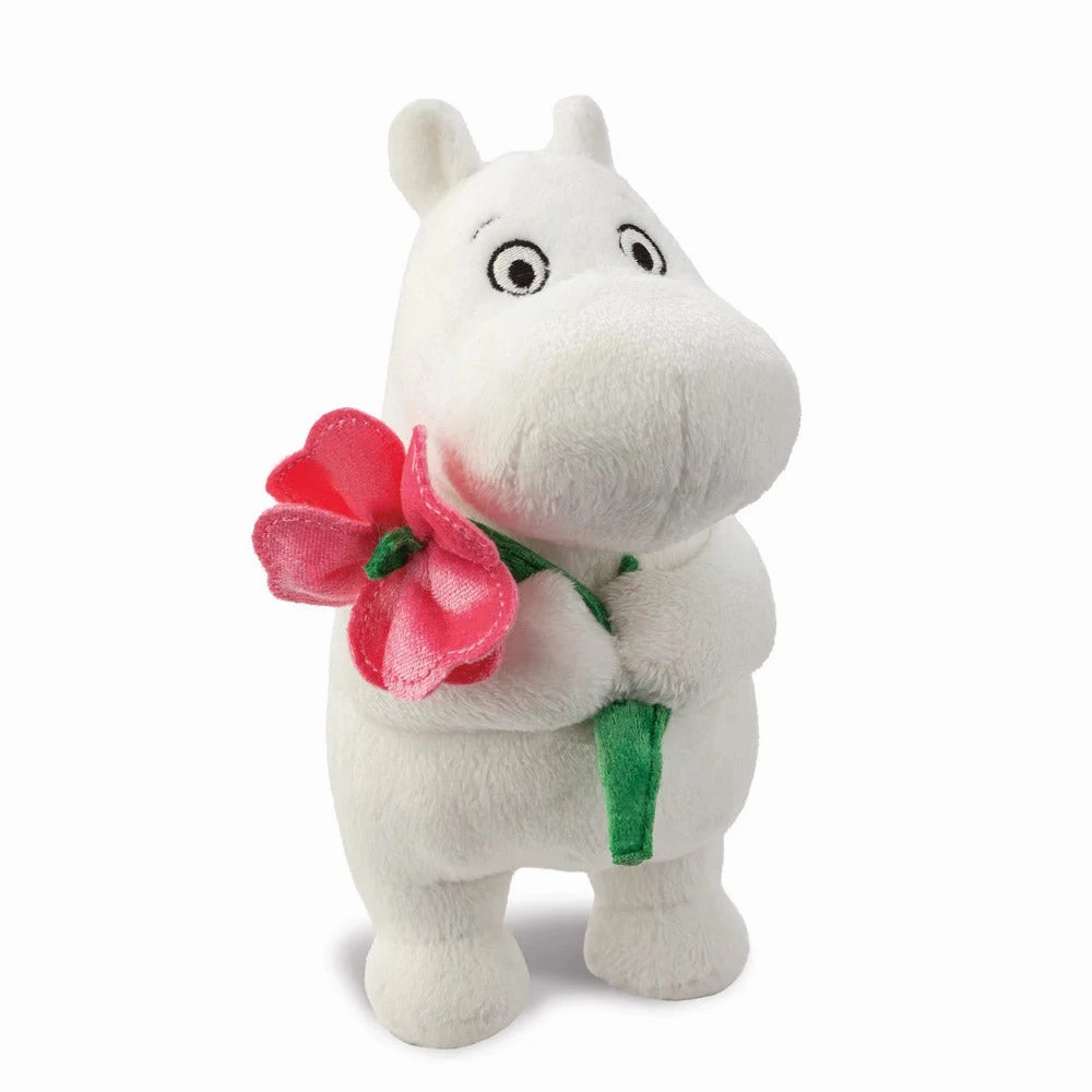 Moomin Standing 6.5-inch Soft Toy with Pink Flower