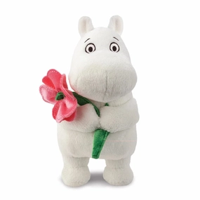 Moomin Standing 6.5-inch Soft Toy with Pink Flower