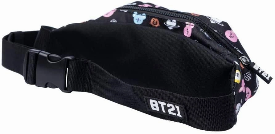 Official Licensed BT21 Adjustable Bumbag - Black Waist Bag