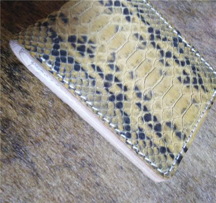 [On Sale] Handmade Cool Mens Snake Skin Bifold Small Wallet Slim billfold Wallet for Men