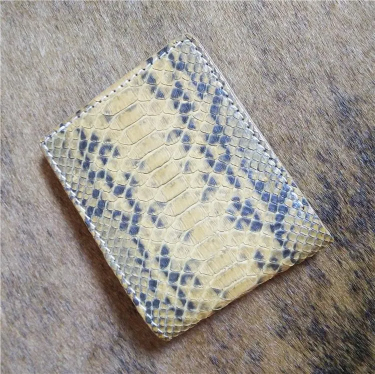 [On Sale] Handmade Cool Mens Snake Skin Small Wallet Slim Bifold billfold Wallet