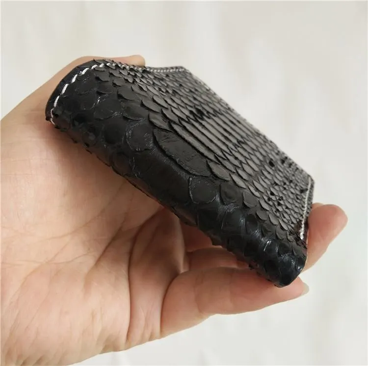 [On Sale] Handmade Cool Mens Snake Skin Small Wallet Slim Bifold billfold Wallet
