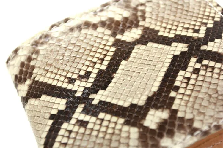 [On Sale] Handmade Cool Mens Snake Skin Small Wallet Slim Bifold billfold Wallet