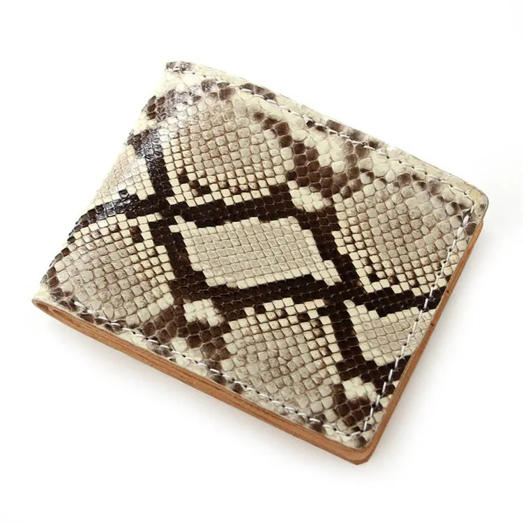 [On Sale] Handmade Cool Mens Snake Skin Small Wallet Slim Bifold billfold Wallet