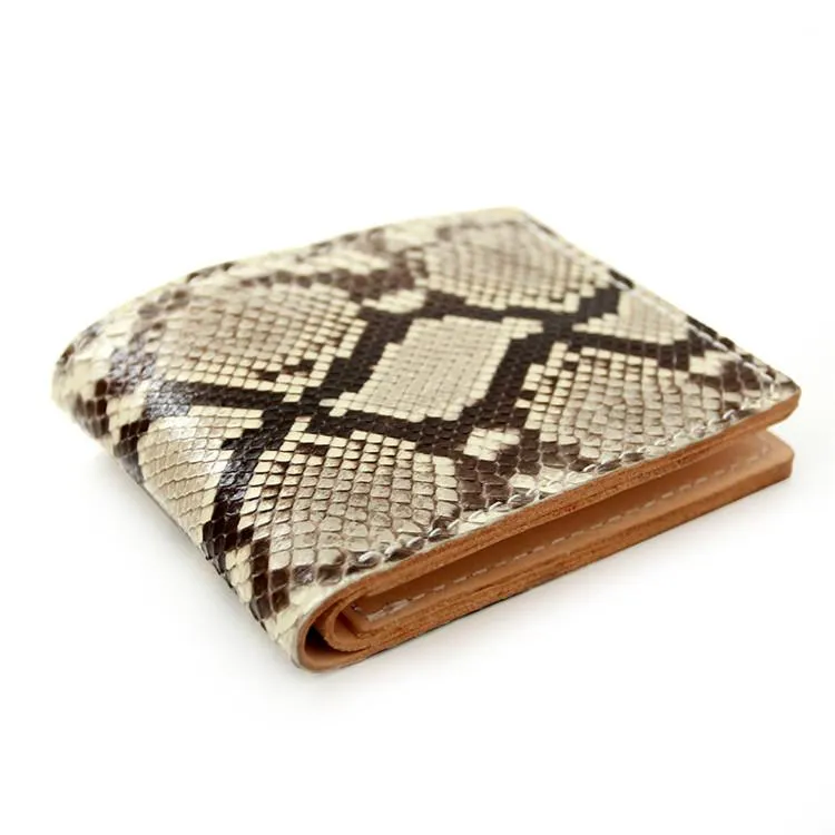 [On Sale] Handmade Cool Mens Snake Skin Small Wallet Slim Bifold billfold Wallet