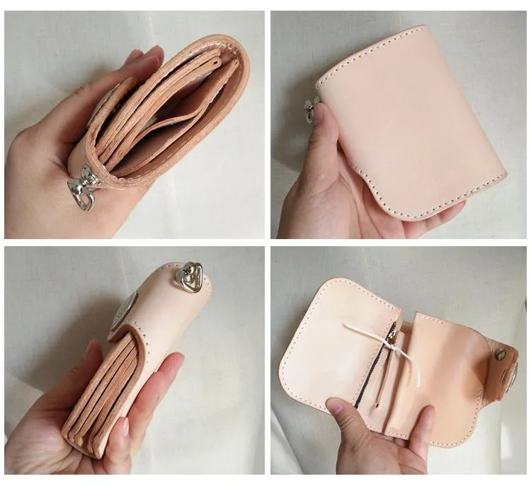 [On Sale] Handmade Mens Leather Small Wallets Cool billfold Wallet for Men