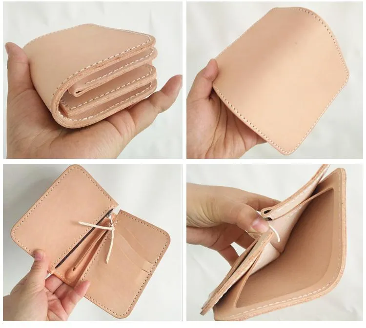 [On Sale] Handmade Mens Leather Small Wallets Cool billfold Wallet for Men