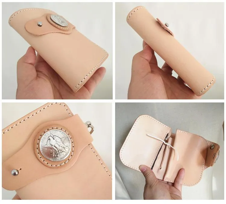 [On Sale] Handmade Mens Leather Small Wallets Cool billfold Wallet for Men