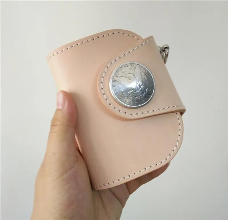 [On Sale] Handmade Mens Leather Small Wallets Cool billfold Wallet for Men