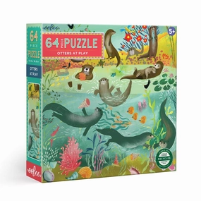 Otters At Play - 64 Piece Jigsaw Puzzle