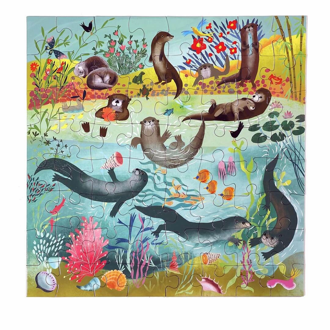 Otters At Play - 64 Piece Jigsaw Puzzle