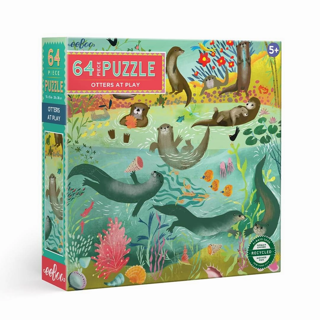 Otters At Play - 64 Piece Jigsaw Puzzle