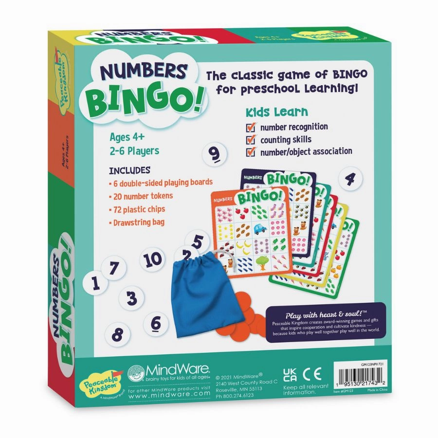 Peaceable Kingdom - Numbers Bingo Learn to Count Game