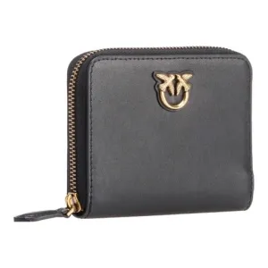 P.I.N.K.O Taylor Zip Around Calf Silk Black Wallet