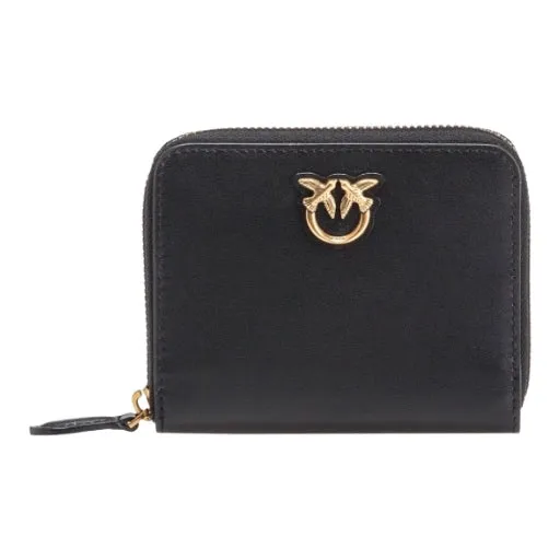 P.I.N.K.O Taylor Zip Around Calf Silk Black Wallet