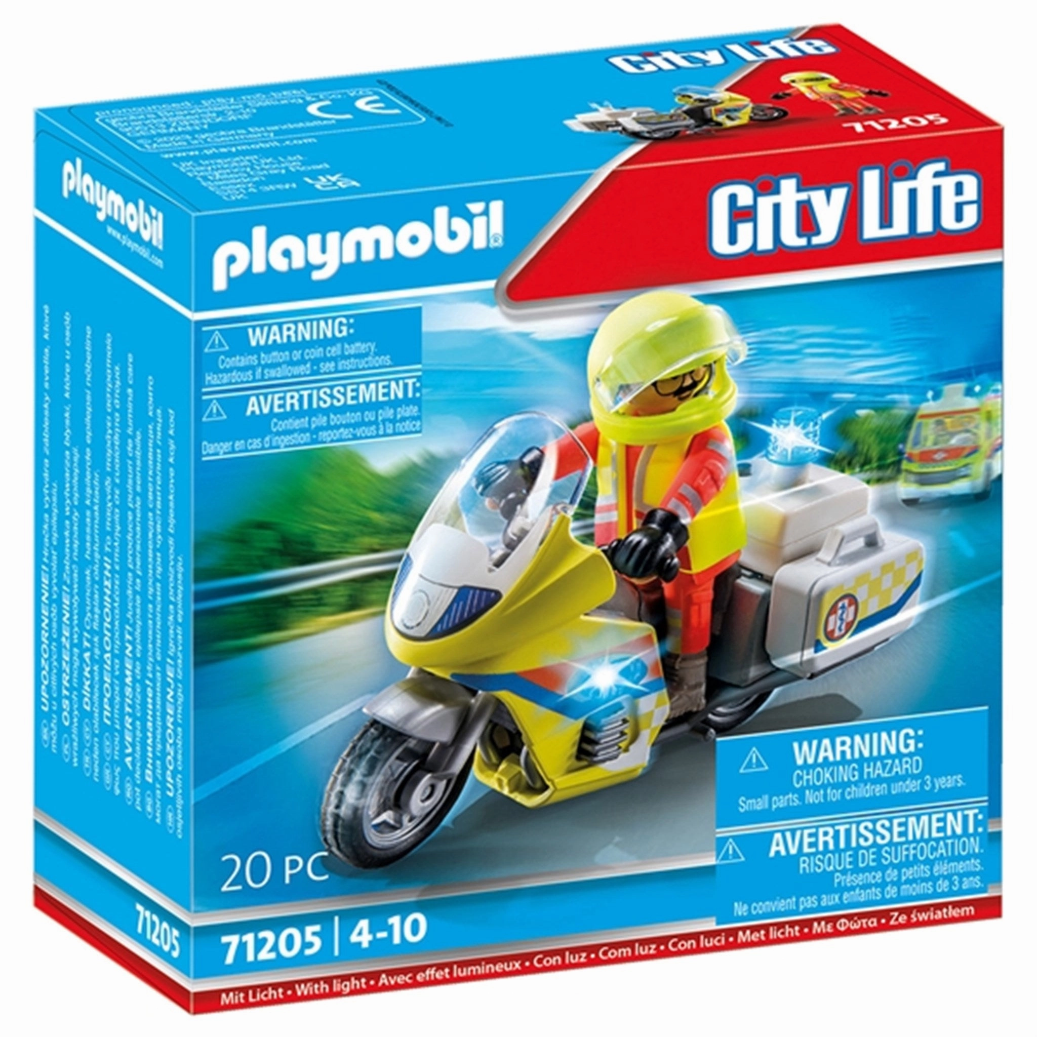 Playmobil City Life - Emergency Doctor Motorbike with Flashing Light