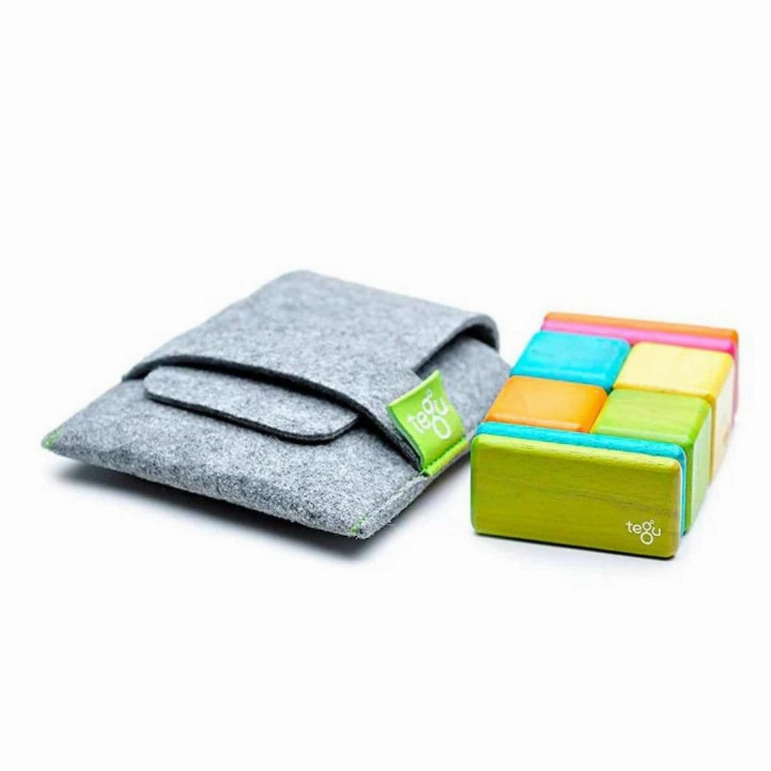 Pocket Pouch Wooden Magnetic Blocks - Tints