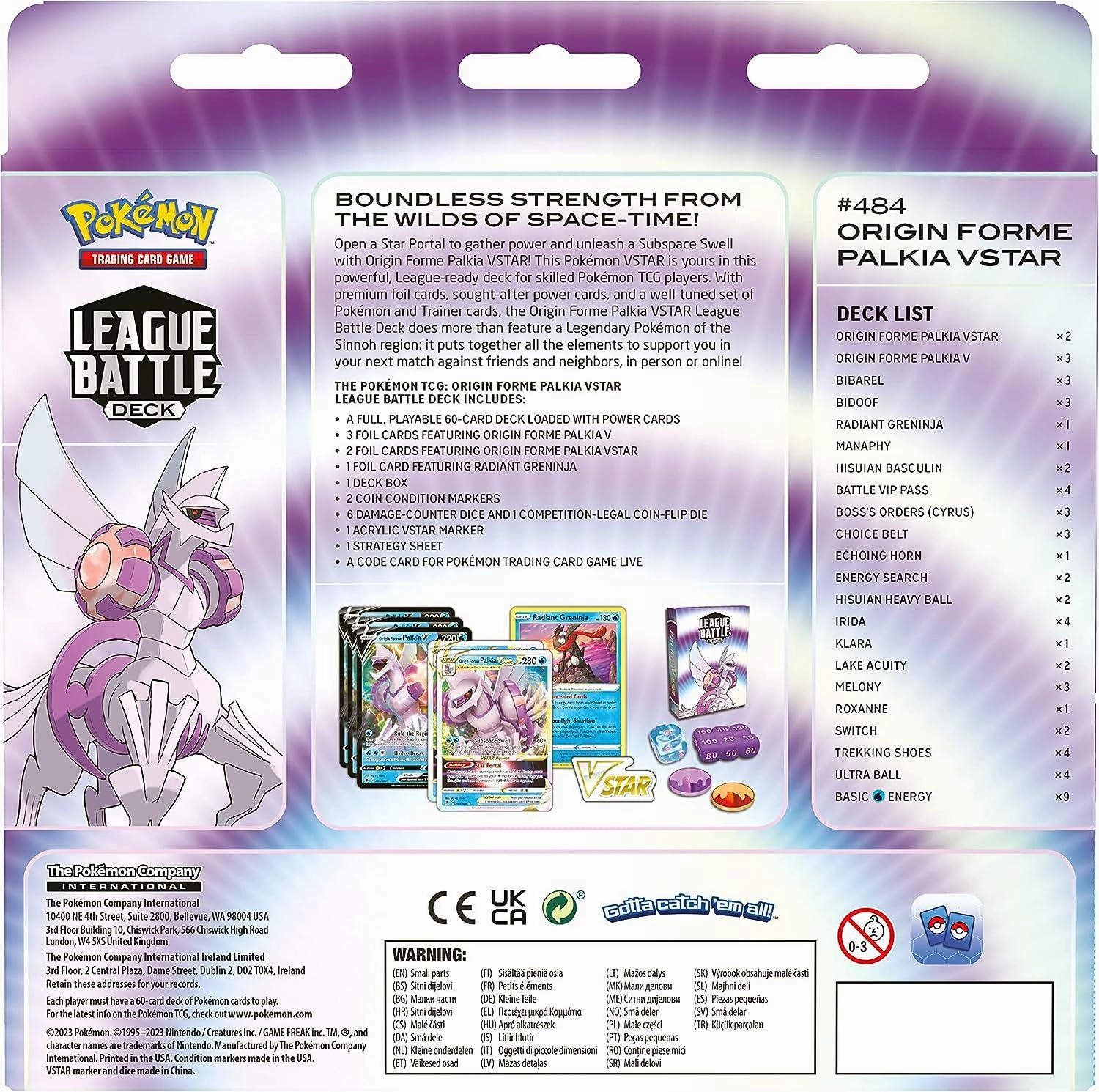 Pokmon TCG: Origin Forme Palkia VSTAR League Battle Deck