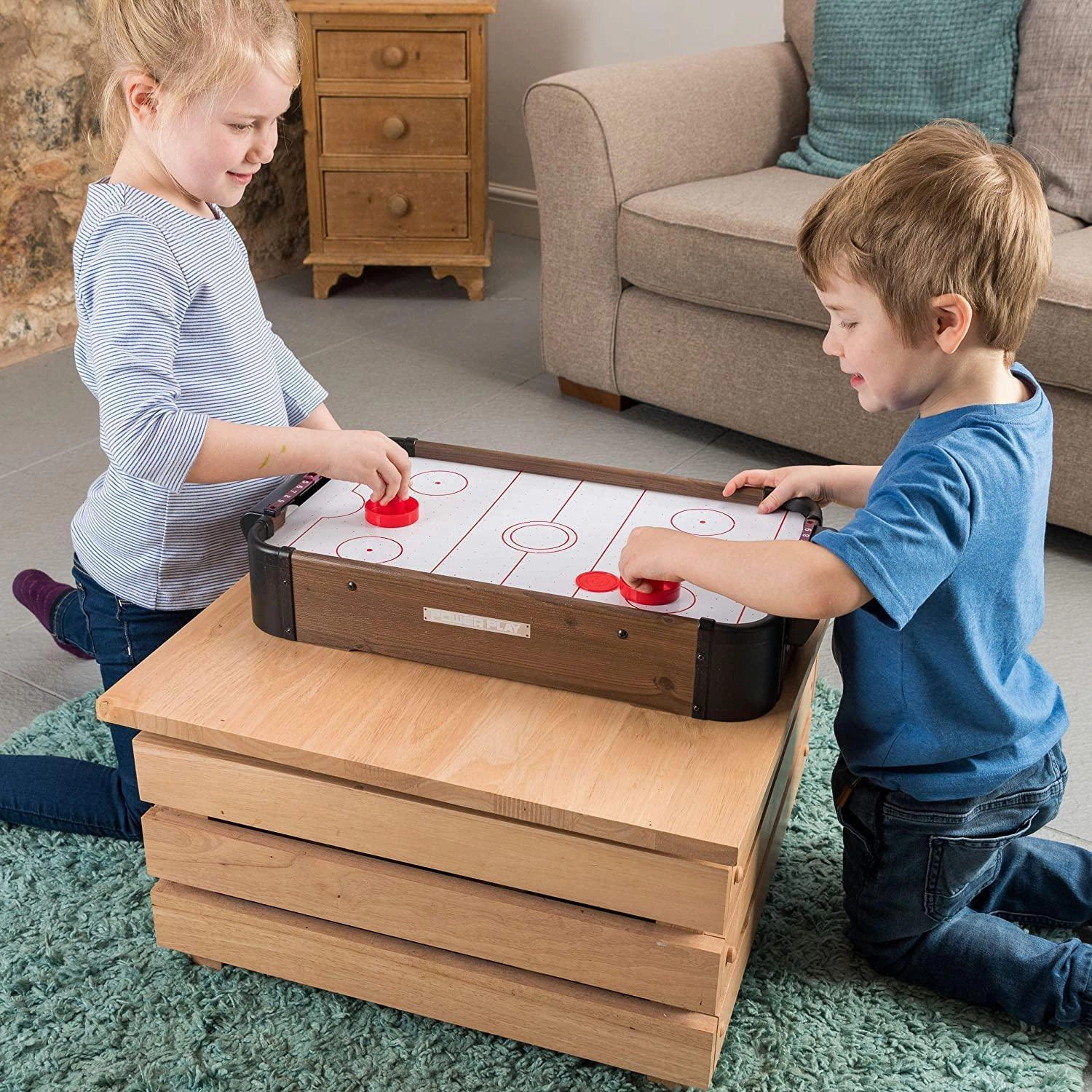 PowerPlay Tabletop Air Hockey Game, 20-Inch