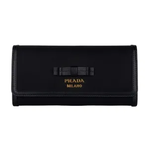 Prada Black Leather Leather Leather Wallet