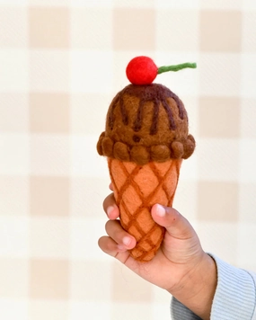 Pre-Order Felt Double Chocolate Ice Cream with Cherry (Ships in late June)