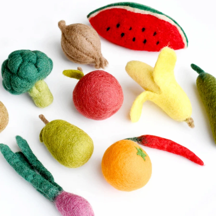 Pre-Order Felt Fruits and Vegetables, Set B, 11 pcs (Ships in mid-to-late-June)