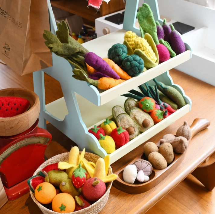 Pre-Order Felt Fruits and Vegetables, Set B, 11 pcs (Ships in mid-to-late-June)