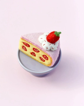 Pre-Order Felt Strawberry Torte Slice (Ships in late June)