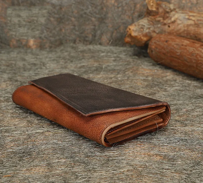 Purple Womens Geometry Leather Trifold Long Wallet Vintage Clutch Wallet for Ladies