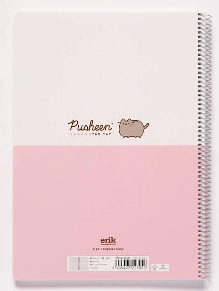 Pusheen Spiral Notebook A4, Pusheen Rose Collection