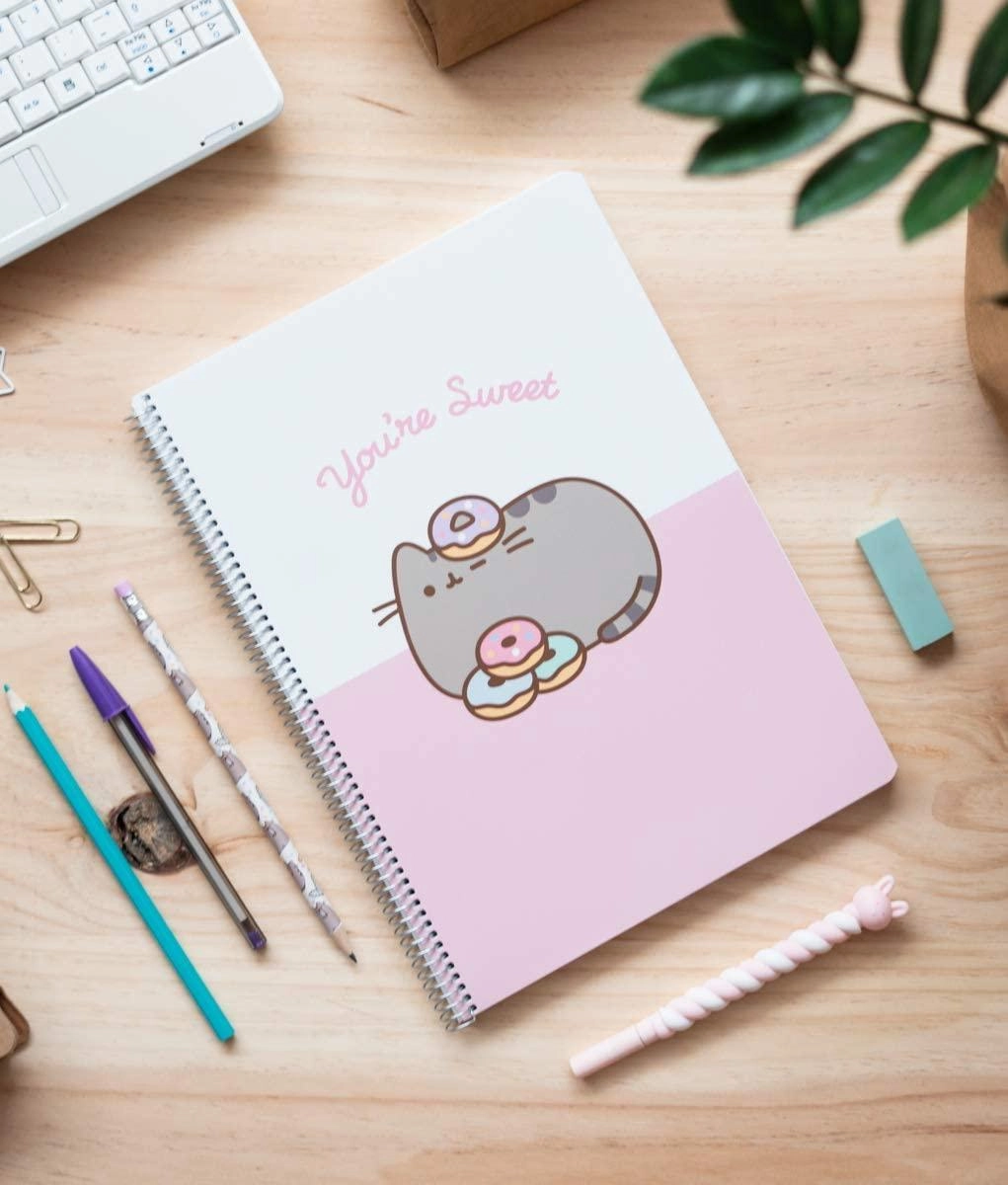 Pusheen Spiral Notebook A4, Pusheen Rose Collection