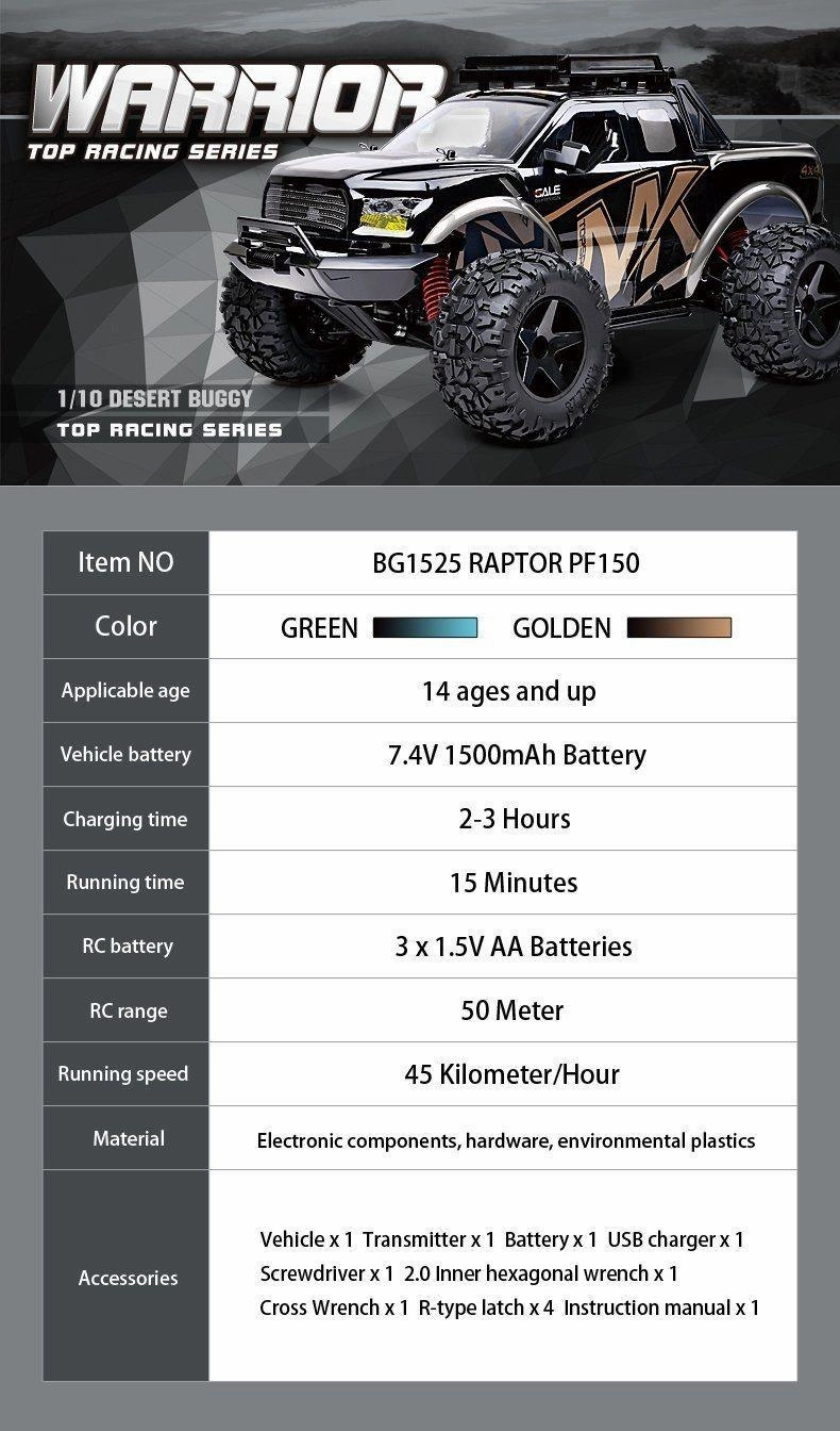 Raptor PF150 Warrior Big Wheel 4x4 Rock Crawler RC Car
