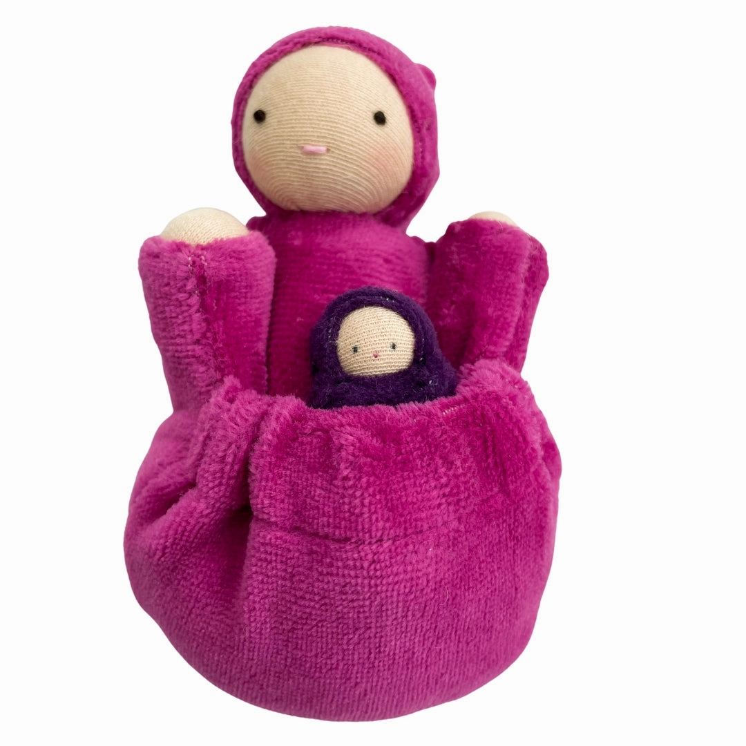 Raspberry Pink Pocket Mama Waldorf Doll