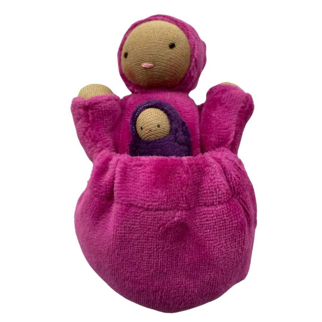 Raspberry Pink Pocket Mama Waldorf Doll