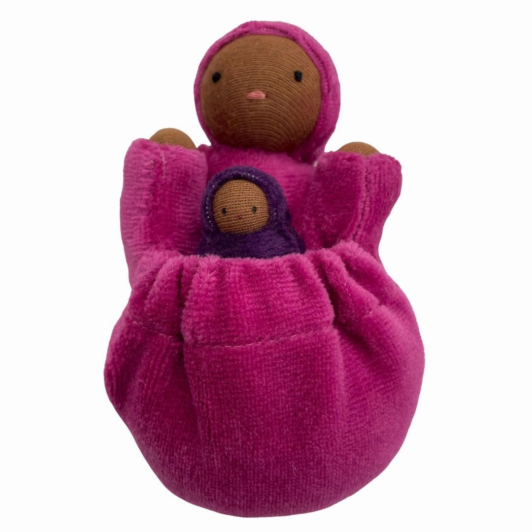 Raspberry Pink Pocket Mama Waldorf Doll