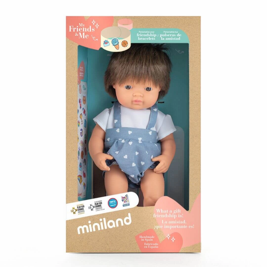 Realistic Montessori Doll - White Boy with Brown Hair