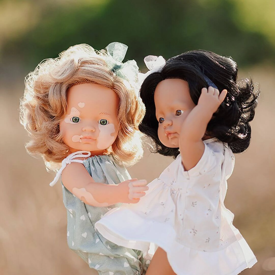 Realistic Montessori Doll - White Girl with Vitiligo