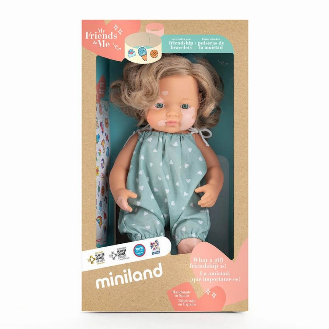 Realistic Montessori Doll - White Girl with Vitiligo