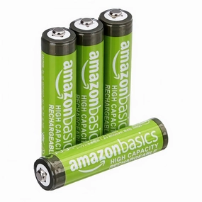 Rechargeable AAA NiMH High-Capacity Batteries, 4 Pack