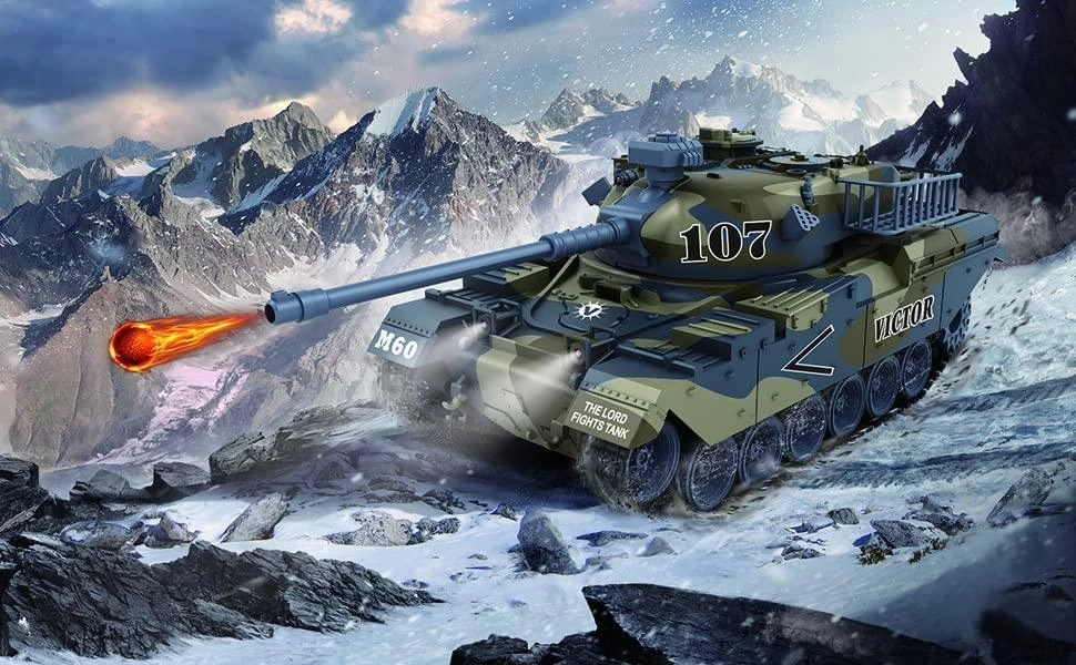 Remote Control Military Tank 1:18 Scale Replica for Shooting BB Bullets