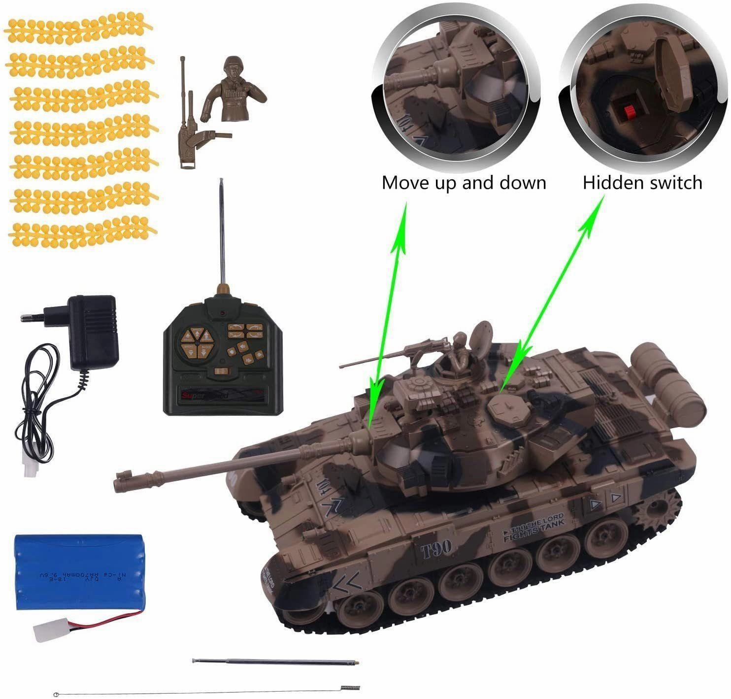 Remote Control Military Tank 1:18 Scale Replica for Shooting BB Bullets