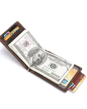 RFID Leather Slim Mens Small Wallet billfold Bifold Wallet Front Pocket Wallet for Men