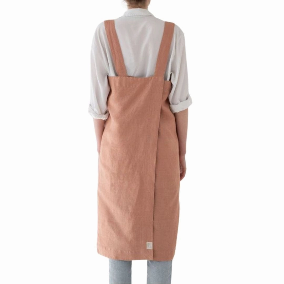 Rose Linen Pinafore Apron (Child and Adult Sizes)