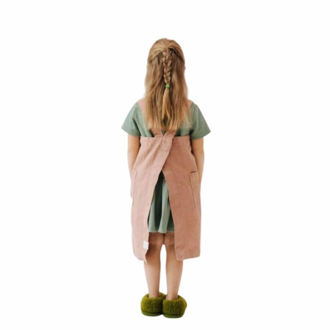Rose Linen Pinafore Apron (Child and Adult Sizes)