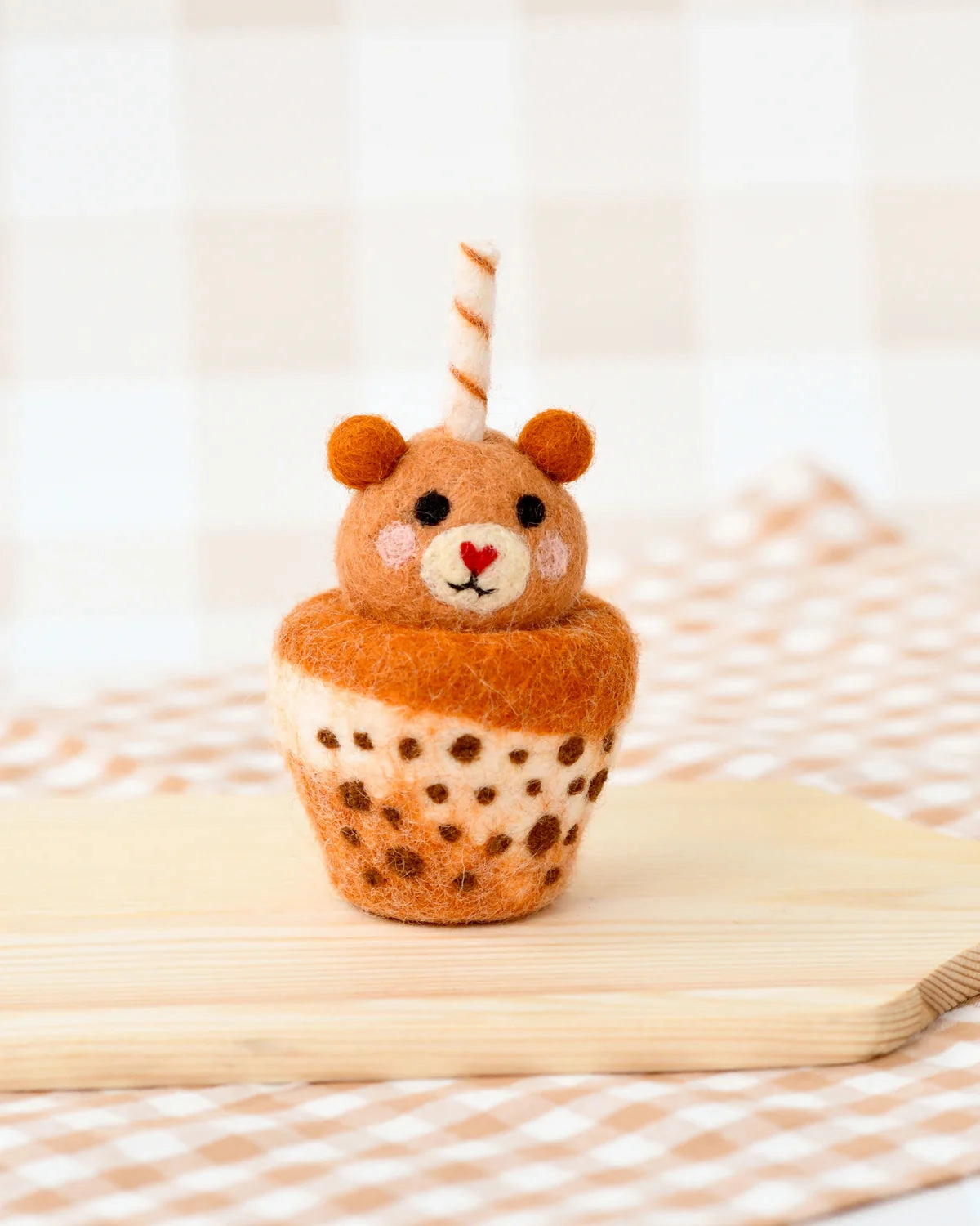 Sale Felt Bear Boba Bubble Tea Drink
